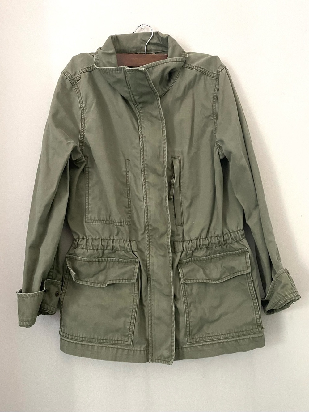 Madewell Passage 100% Cotton Olive Military Jacket Small - Picture 6 of 14